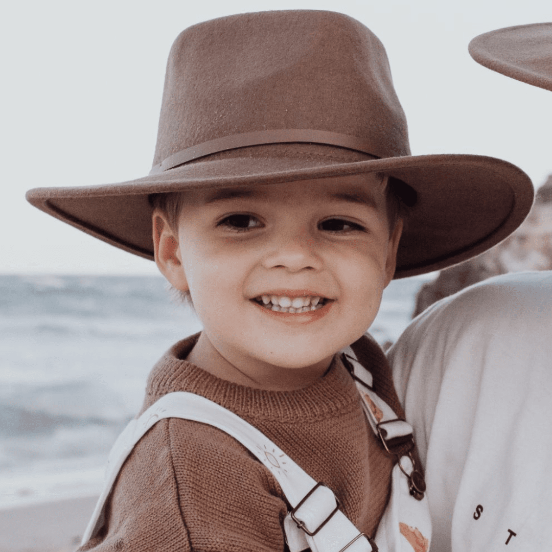 Childrens Brown Fedora Hat