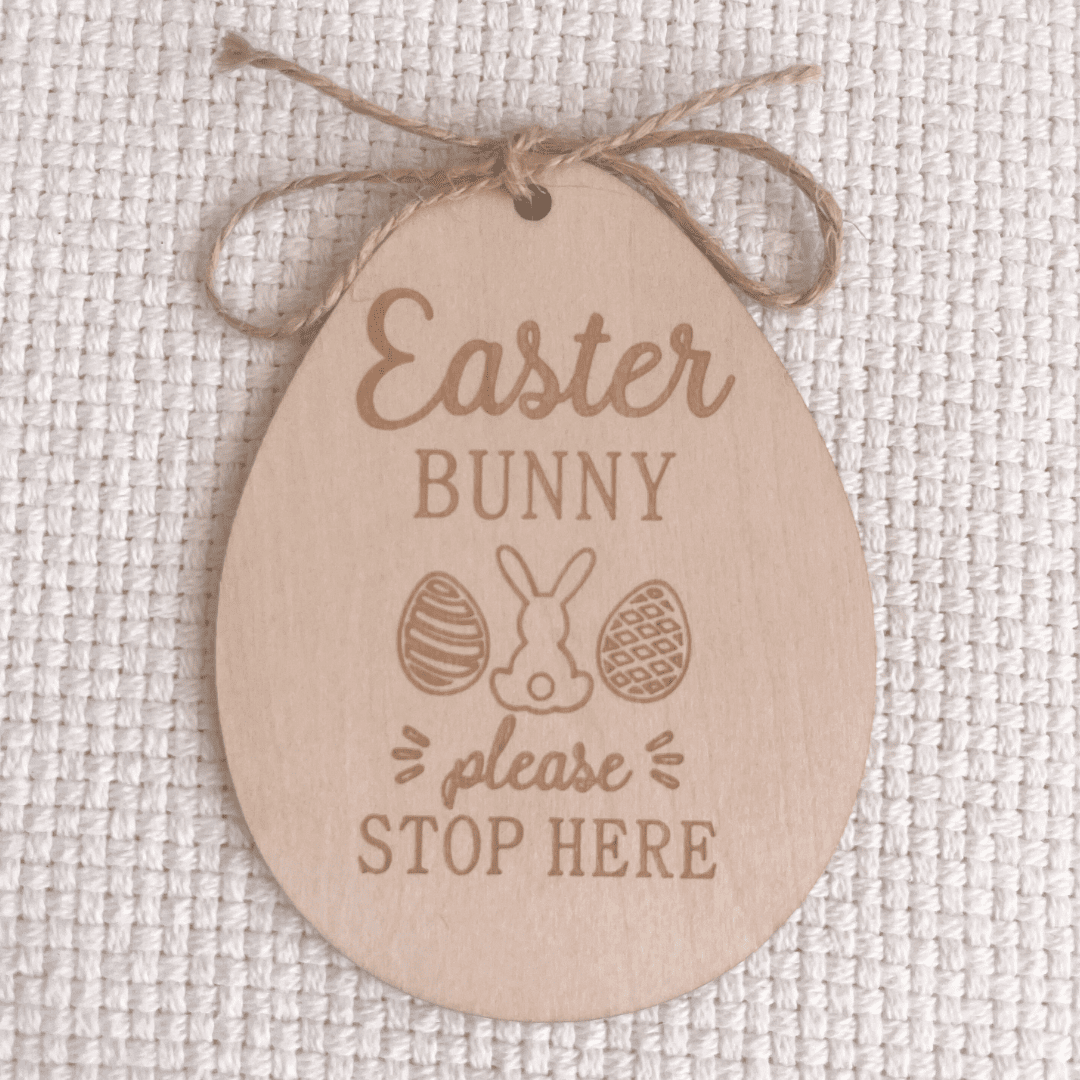 Easter Bunny Please Stop Here Basket Tag | Bohemian Bright