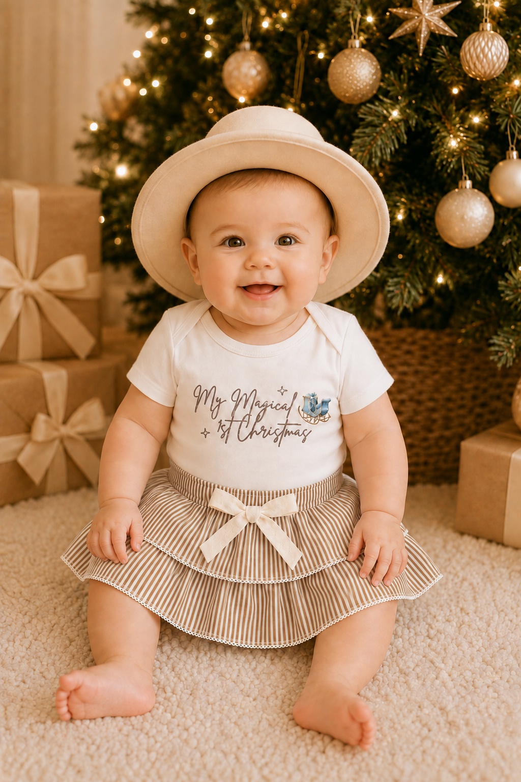 Kids & Baby Adjustable Little Fedora | Oliver Sand