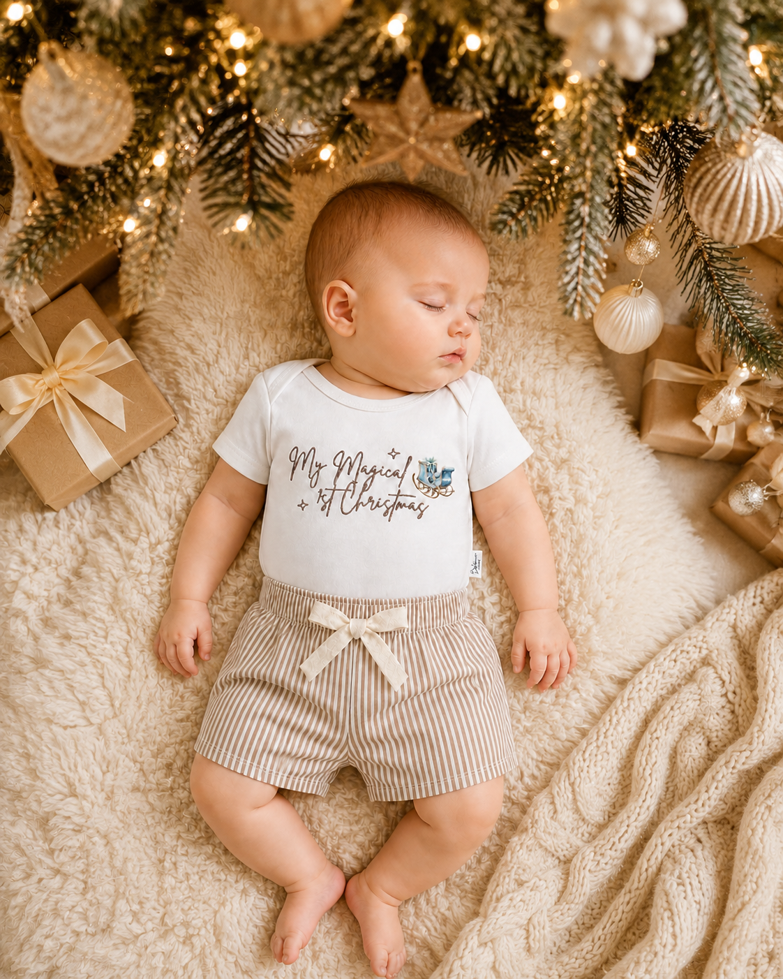 My Magical 1st Christmas Embroidered Bodysuit