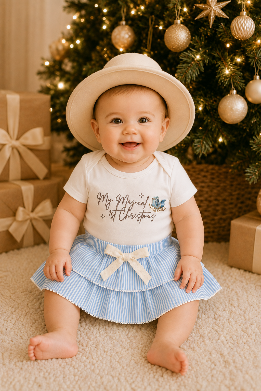 Kids & Baby Adjustable Little Fedora | Oliver Sand