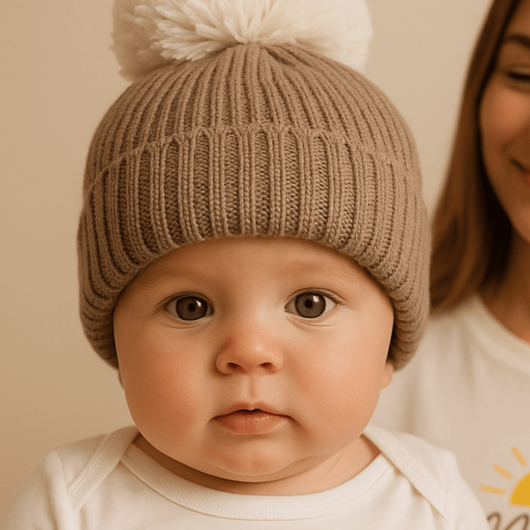 Organic Cotton Beanie | Chocolate | Bohemian Bright