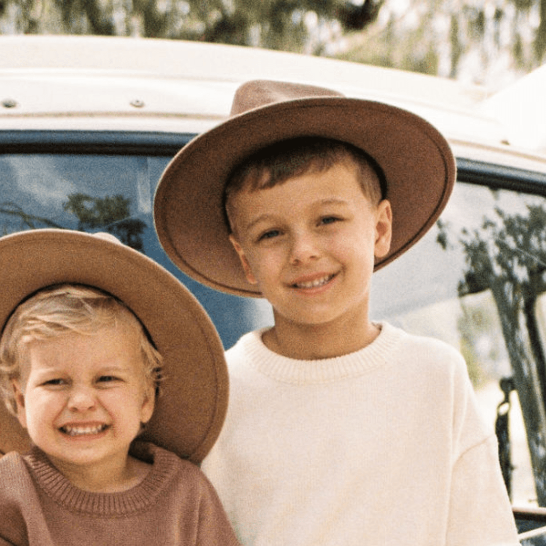 Childrens Brown Fedora Hat