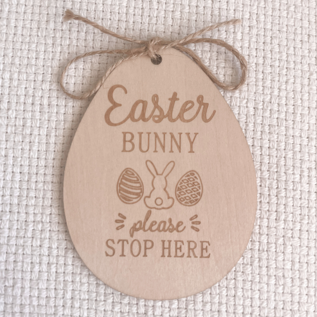 Easter Bunny Please Stop Here Basket Tag | Bohemian Bright