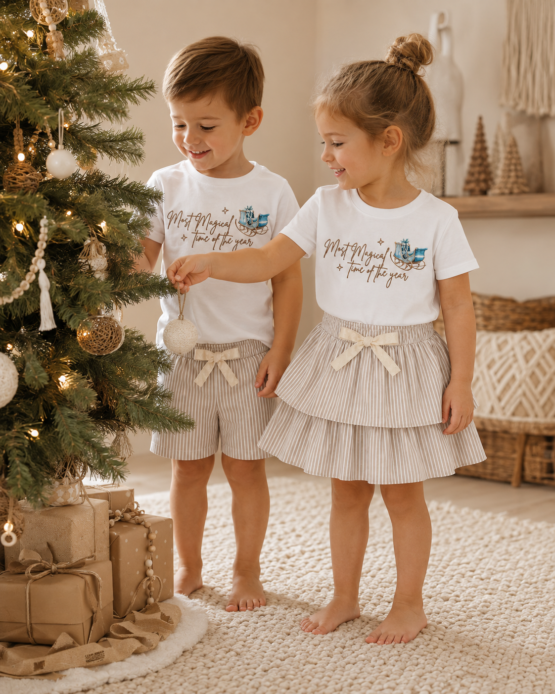 Most Magical Time of the Year Embroidered Sleigh Christmas Kids T- Shirt