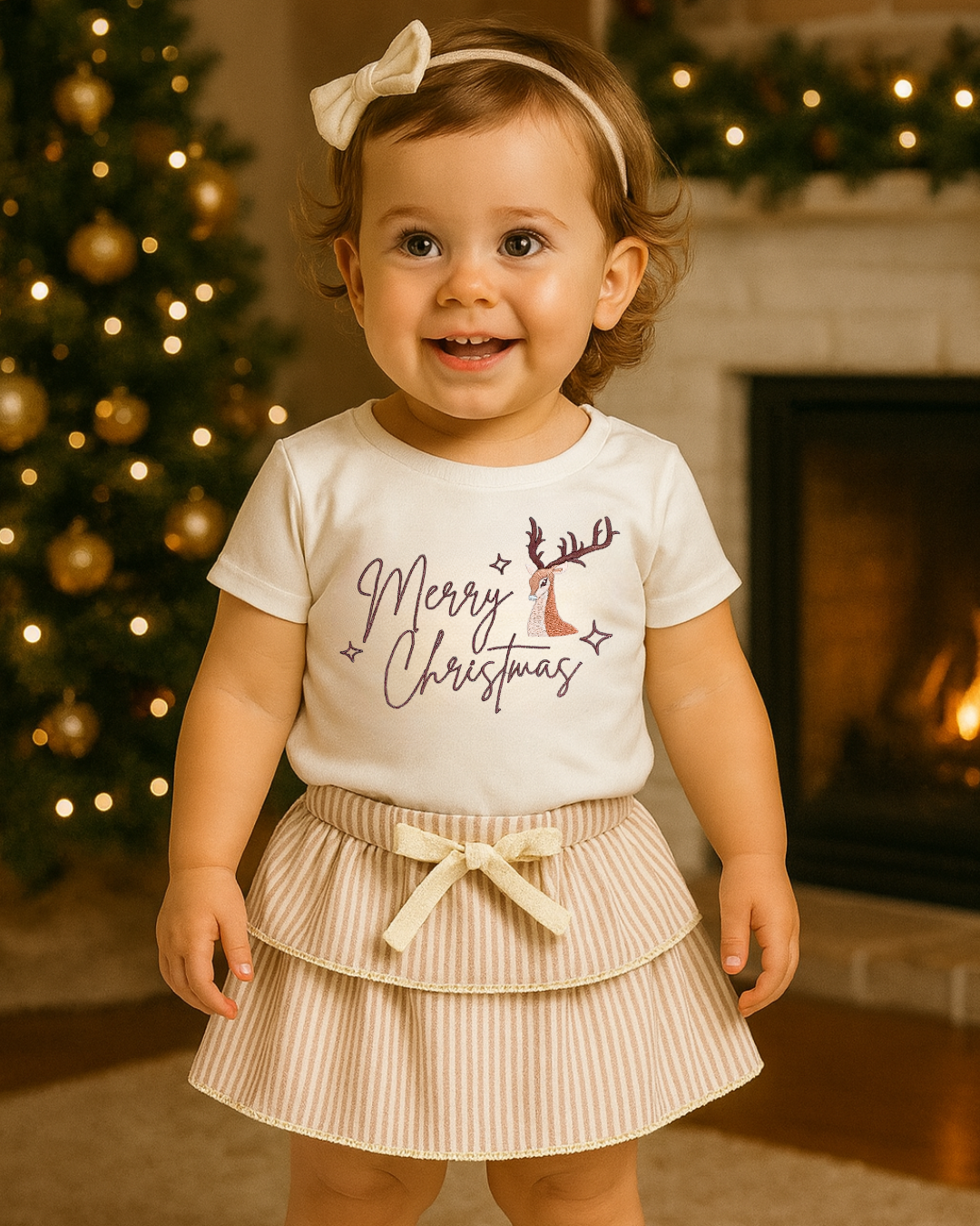 Merry Christmas Reindeer T-Shirt | Bohemian Bright