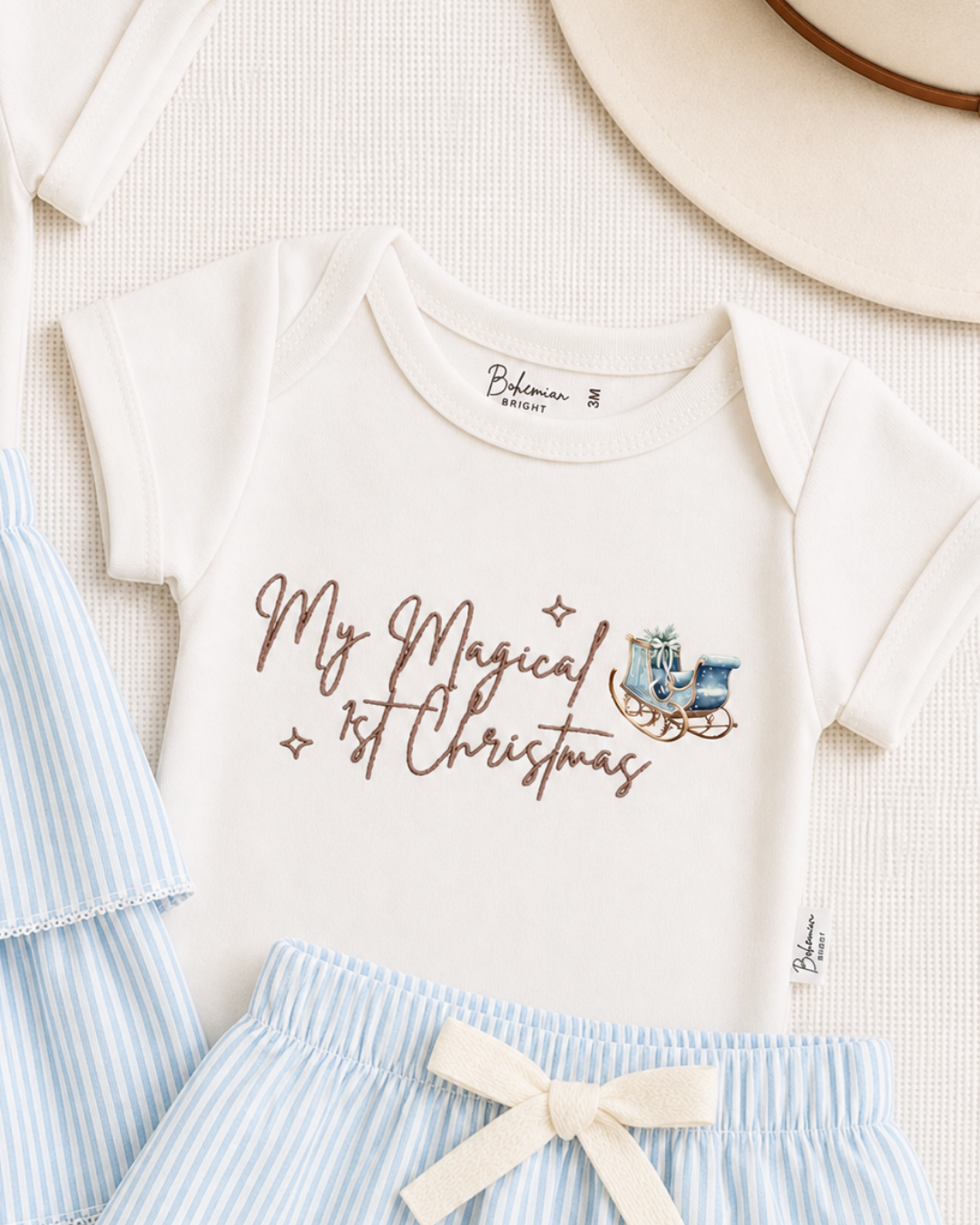 My Magical 1st Christmas Embroidered Bodysuit