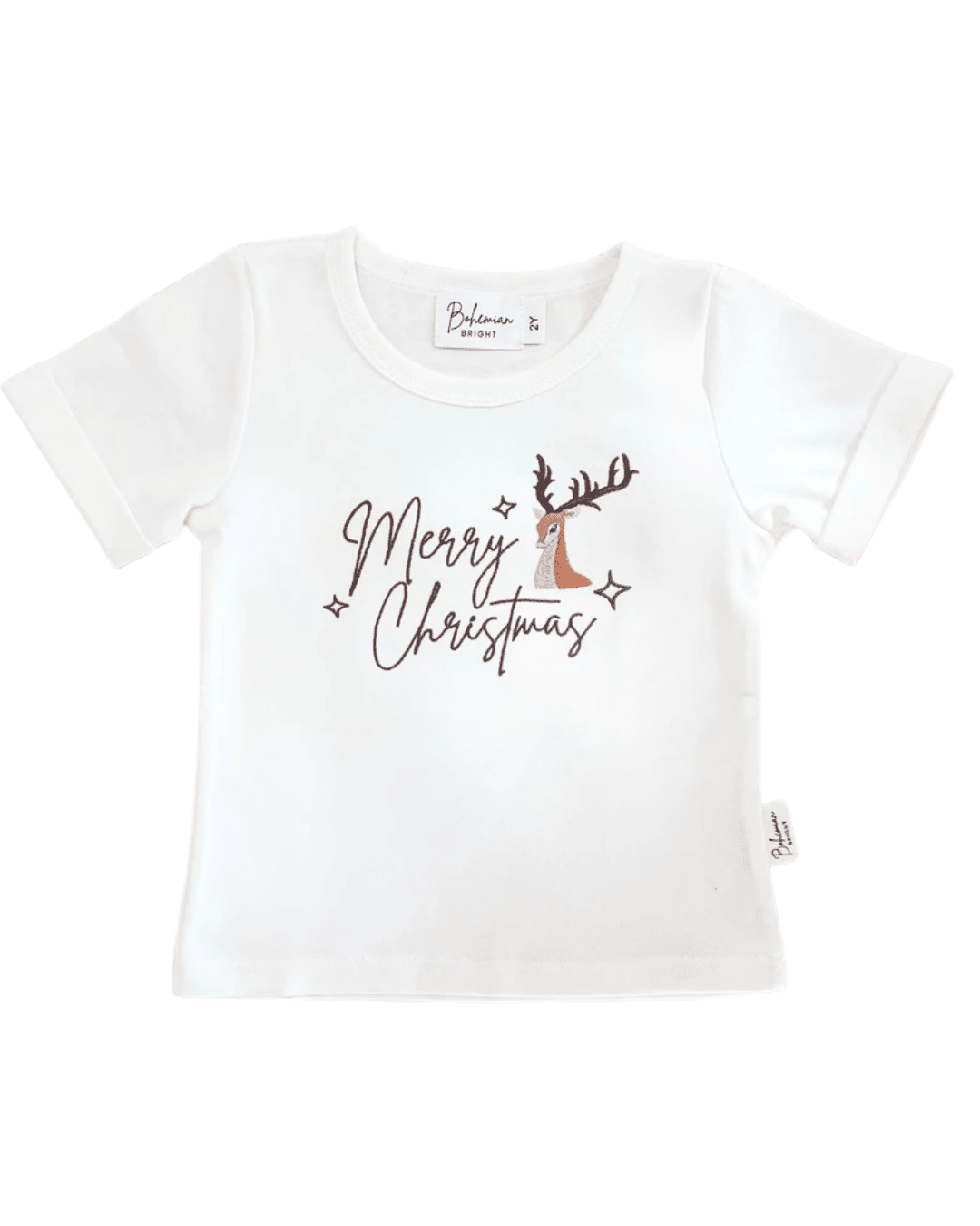 Merry Christmas Reindeer T-Shirt | Bohemian Bright
