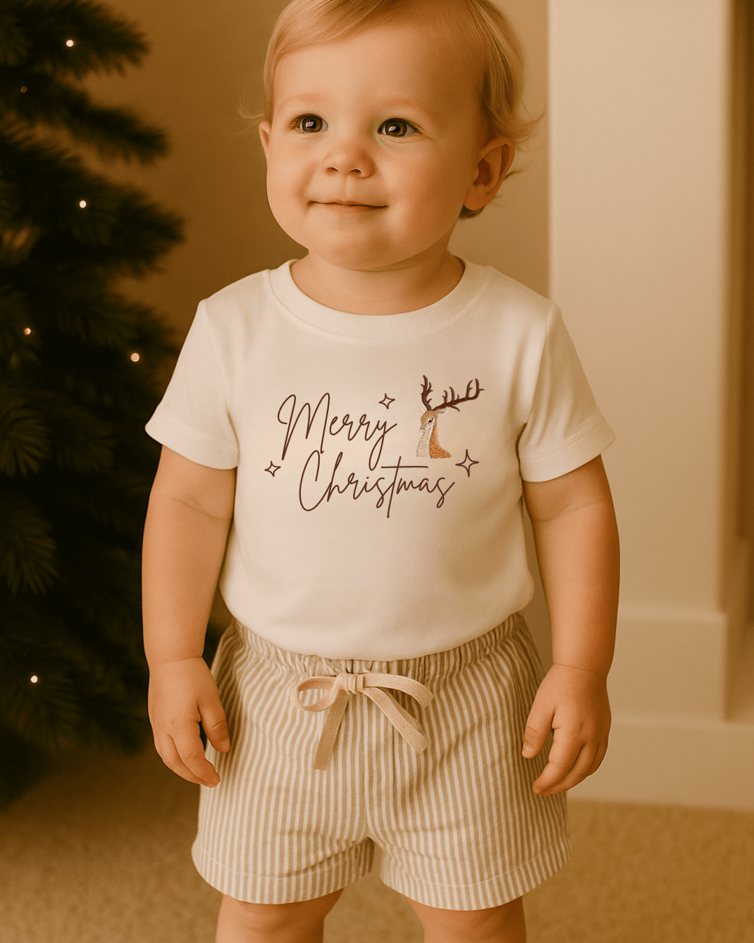 Merry Christmas Reindeer T-Shirt | Bohemian Bright