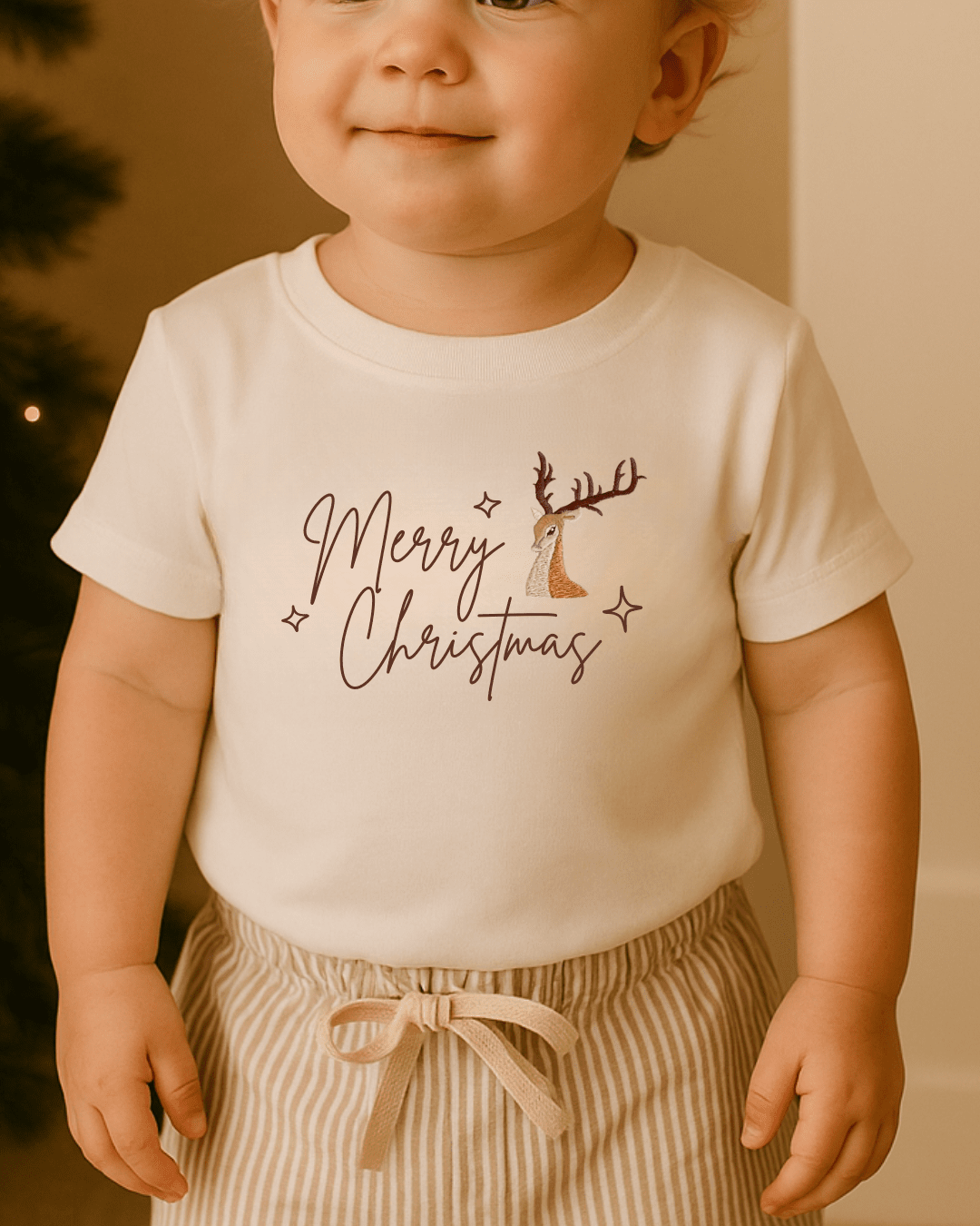 Merry Christmas Reindeer T-Shirt | Bohemian Bright