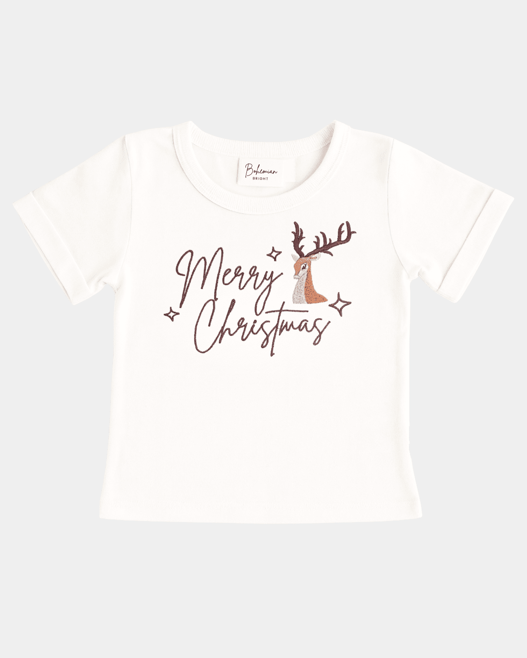 Merry Christmas Reindeer T-Shirt | Bohemian Bright