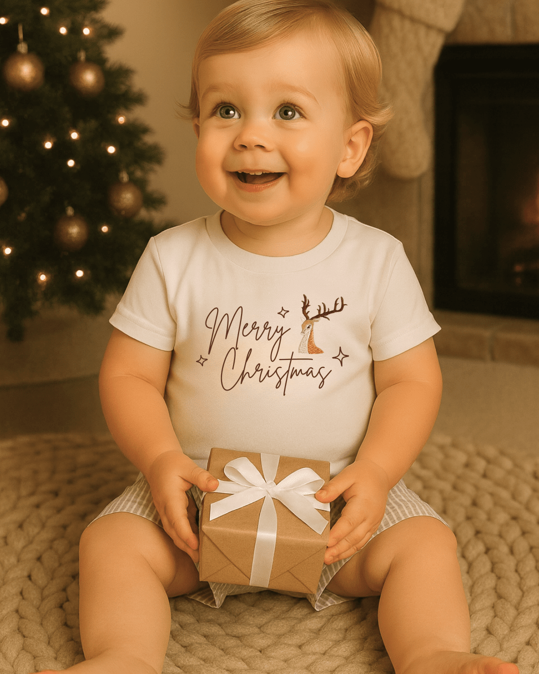 Merry Christmas Reindeer T-Shirt | Bohemian Bright
