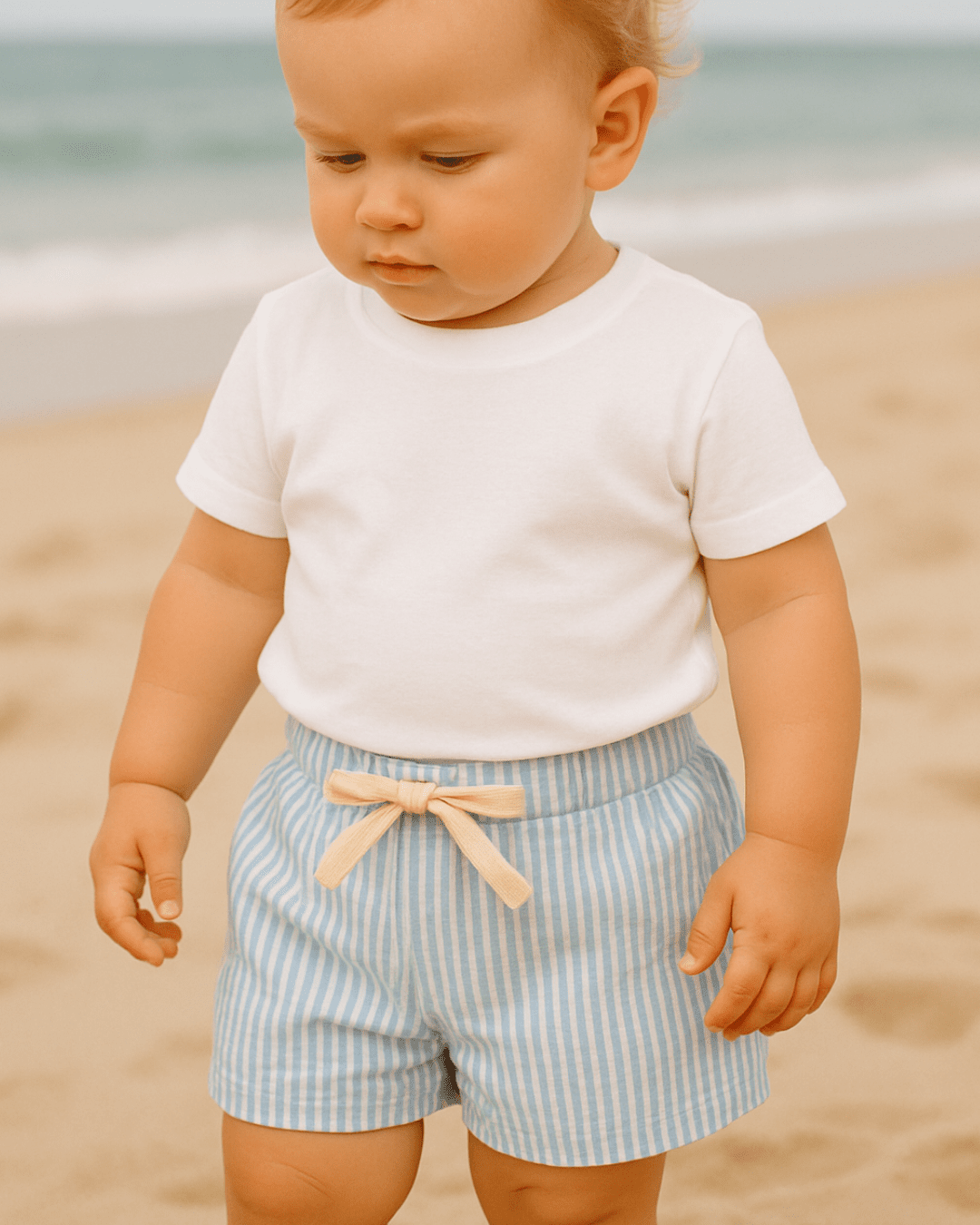 Stripe Shorts | Sky | Bohemian Bright