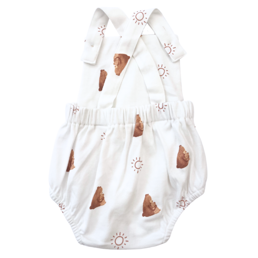 Baby Bear White Play Suit | Bohemian Bright