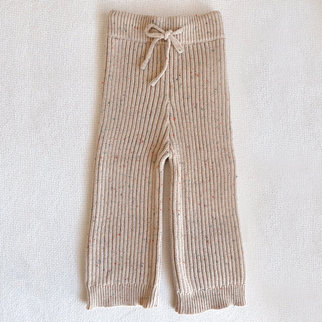 Speckled Wheat Chunky Knit Cropped Pant | Bohemian Bright