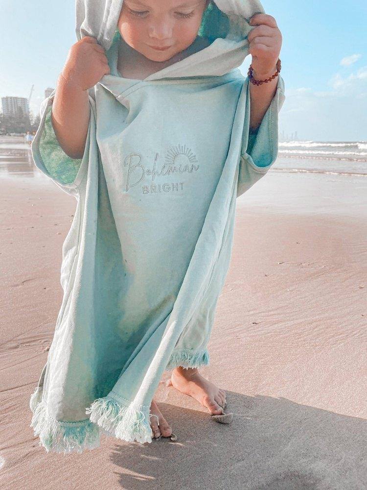 Ocean Green Mini's Hooded Towel | Bohemian Bright